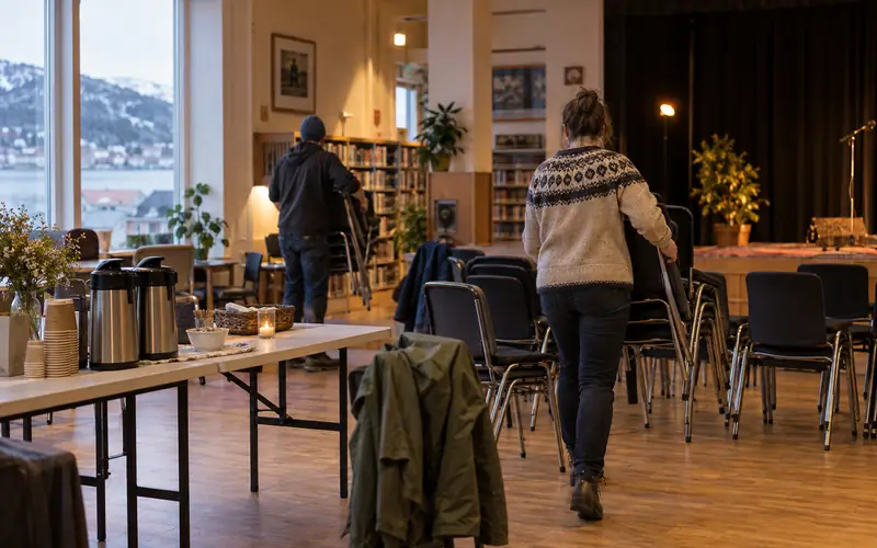 Lokalt arrangement i norsk nærmiljø uten tydelige portretter